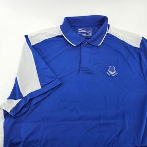 RLX Ralph Lauren Mens XXL Blue Echo Lake CC Performance Golf Polo Shirt Mesh